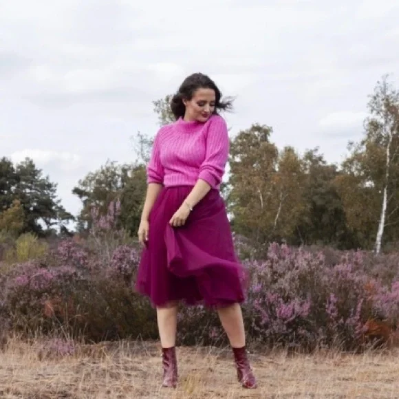 The Cherry Red Midi tutu tulle skirt